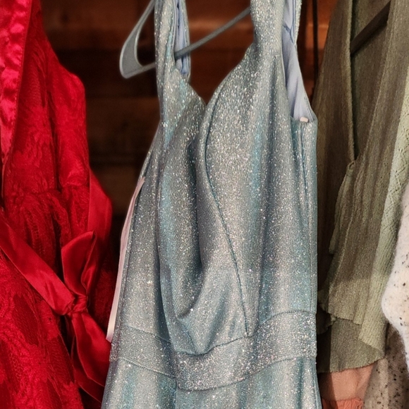 Sparkling Blue Evening Dress - Picture 1 of 5